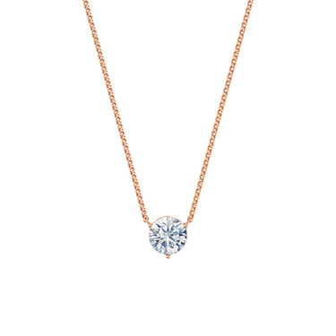 Dámský náhrdelník DF 6463, růžové zlato, s laboratorním diamantem o váze 3.00 ct VS1/F