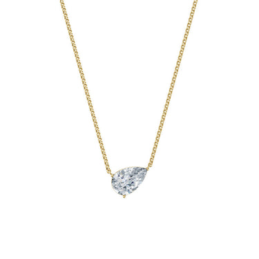 Dámský náhrdelník DF 6471, žluté zlato, s laboratorním diamantem o váze 3.00 ct VS1/F