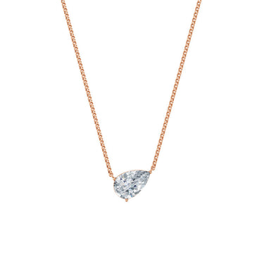 Dámský náhrdelník DF 6471, růžové zlato, s laboratorním diamantem o váze 3.00 ct VS1/F