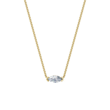 Dámský náhrdelník DF 6484, žluté zlato, s laboratorním diamantem o váze 1.00 ct VS1/F