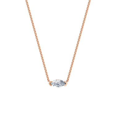 Dámský náhrdelník DF 6484, růžové zlato, s laboratorním diamantem o váze 1.00 ct VS1/F