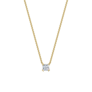 Dámský náhrdelník DF 6488, žluté zlato, s laboratorním diamantem o váze 1.00 ct VS1/F