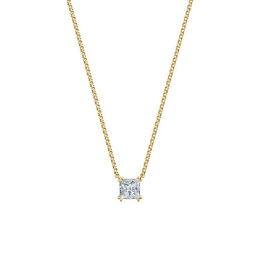 Dámský náhrdelník DF 6489, žluté zlato, s laboratorním diamantem o váze 1.50 ct VS1/F