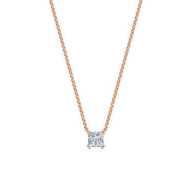 Dámský náhrdelník DF 6489, růžové zlato, s laboratorním diamantem o váze 1.50 ct VS1/F