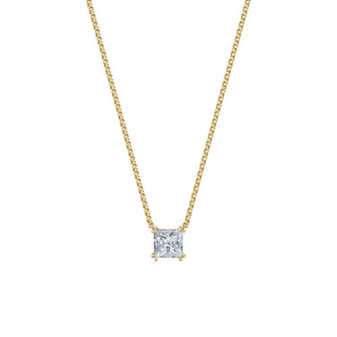 Dámský náhrdelník DF 6490, žluté zlato, s laboratorním diamantem o váze 2.00 ct VS1/F