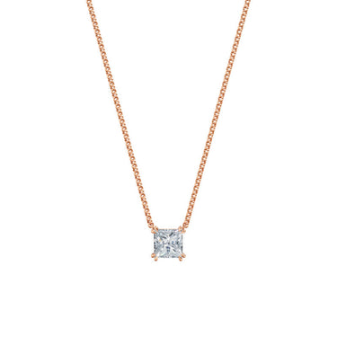 Dámský náhrdelník DF 6490, růžové zlato, s laboratorním diamantem o váze 2.00 ct VS1/F