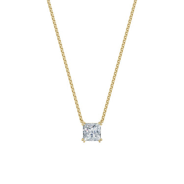 Dámský náhrdelník DF 6491, žluté zlato, s laboratorním diamantem o váze 3.00 ct VS1/F