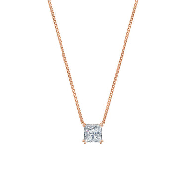 Dámský náhrdelník DF 6491, růžové zlato, s laboratorním diamantem o váze 3.00 ct VS1/F