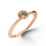 Zlatý dámský prsten DF 5680 z růžového zlata, zelený turmalín mugle