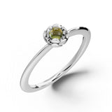 Zlatý dámský prsten DF 5680 z bílého zlata, žlutý turmalín mugle