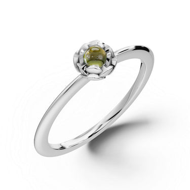 Zlatý dámský prsten DF 5680 z bílého zlata, žlutý turmalín mugle