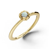 Zlatý dámský prsten DF 5680 ze žlutého zlata, opál mugle