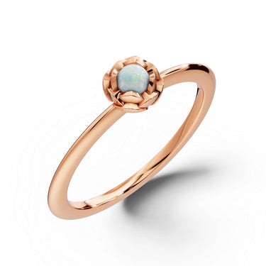 Zlatý dámský prsten DF 5680 z růžového zlata, opál mugle