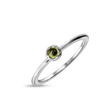 Zlatý dámský prsten DF 5641 z bílého zlata, žlutý turmalín mugle