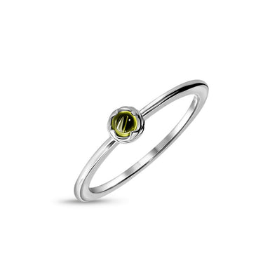 Zlatý dámský prsten DF 5641 z bílého zlata, žlutý turmalín mugle