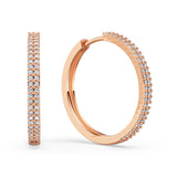 Dámské kruhové náušnice DF 2791 z růžového zlata, s diamanty