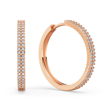 Dámské kruhové náušnice DF 2791 z růžového zlata, s diamanty