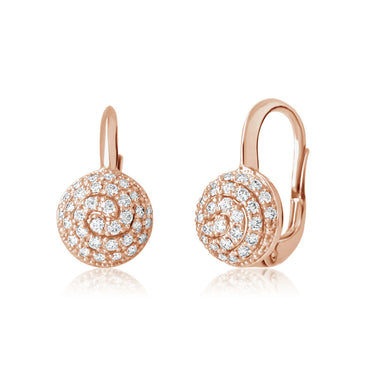 Zlaté dámské náušnice DF 3528, briliantové, růžové zlato