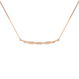 Zlatý dámský náhrdelník DF 4099, růžové zlato s brilianty