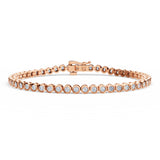 Tenisový náramek DF 6506 z růžového zlata, s diamanty, velikost L