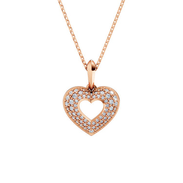 Zlatý dámský přívěsek DF 4896, růžové zlato, s diamanty