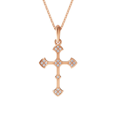 Zlatý dámský přívěsek DF 4201, růžové zlato, s diamanty