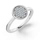 Zlatý dámský prsten DF 4192, bílé zlato, s diamanty