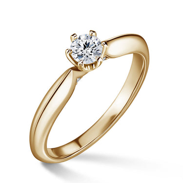 Mira | Zásnubní prsten se středovým kamenem 0.25ct, žluté zlato, s diamanty