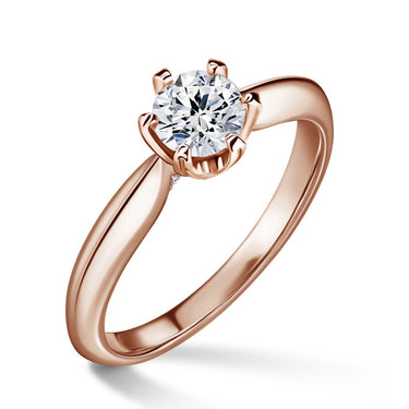 Mira | Zásnubní prsten se středovým kamenem 0.5ct, růžové zlato, s diamanty
