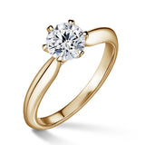 Mira | Zásnubní prsten se středovým kamenem 0.9ct, žluté zlato, s diamanty