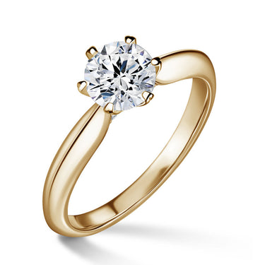 Mira | Zásnubní prsten se středovým kamenem 0.9ct, žluté zlato, s diamanty