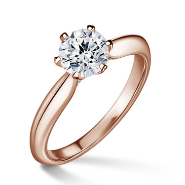 Mira | Zásnubní prsten se středovým kamenem 0.9ct, růžové zlato, s diamanty