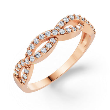 Prsten DF 5561, růžové zlato, s diamanty o celkové váze 0.296 ct