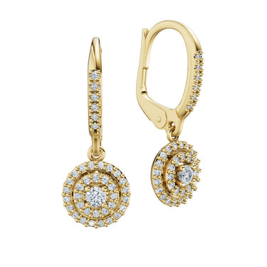 Náušnice DF 4348, žluté zlato, s diamanty