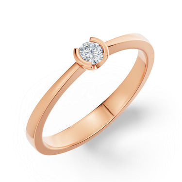 Zlatý zásnubní prsten DF 3292, růžové zlato s diamantem
