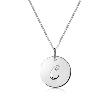 Stříbrný dámský přívěsek P373 – písmeno C, rhodium