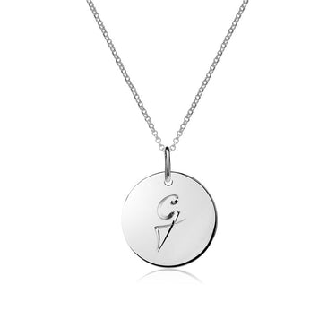 Stříbrný dámský přívěsek P373 – písmeno G, rhodium