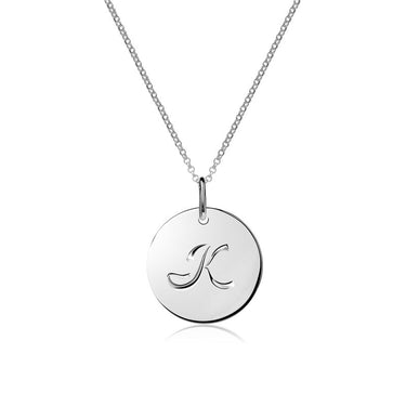 Stříbrný dámský přívěsek P373 – písmeno K, rhodium