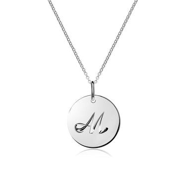 Stříbrný dámský přívěsek P373 – písmeno M, rhodium