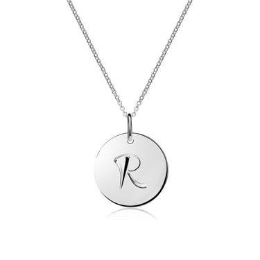 Stříbrný dámský přívěsek P373 – písmeno R, rhodium