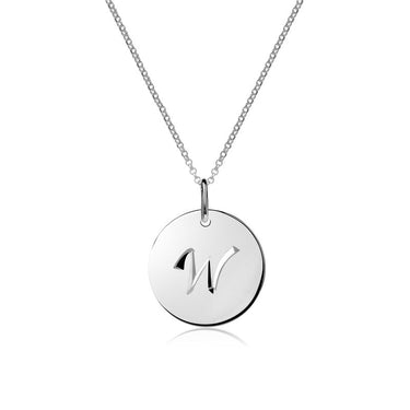 Stříbrný dámský přívěsek P373 – písmeno W, rhodium