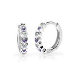 Dětské náušnice Danfil kroužky C3340 ze stříbra, s kamínky Amethyst
