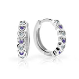 Dětské náušnice Danfil kroužky C3341 ze stříbra, s kamínky Amethyst