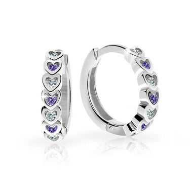 Dětské náušnice Danfil kroužky C3341 ze stříbra, s kamínky Amethyst