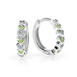 Dětské náušnice Danfil kroužky C3341 ze stříbra, s kamínky Peridot Green