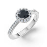 Zlatý prsten DF 3098 z bílého zlata s černým diamantem o celkové váze 0.83 ct
