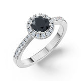 Zlatý prsten DF 3098 z bílého zlata s černým diamantem o celkové váze 0.83 ct