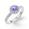 Zlatý prsten DF 3098 z bílého zlata s tanzanitem a diamanty o celkové váze 0.88 ct