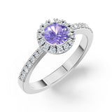 Zlatý prsten DF 3098 z bílého zlata s tanzanitem a diamanty o celkové váze 0.88 ct