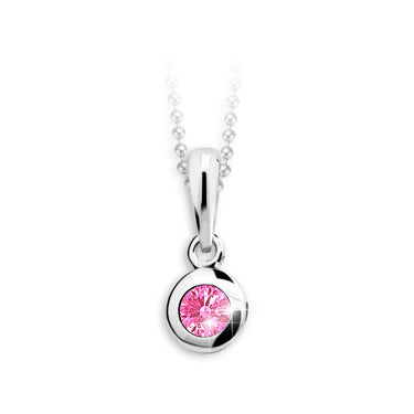 Dětský přívěsek Danfil C1537 z bílého zlata s kamínkem Pink